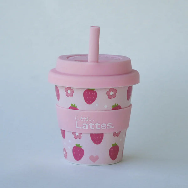 Little Lattes-Strawberry Fields Babycino Cup & Straw 120mL