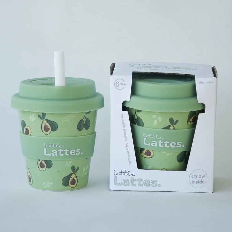 Little Lattes- Avocado Delight Babycino Cup & Straw 120mL