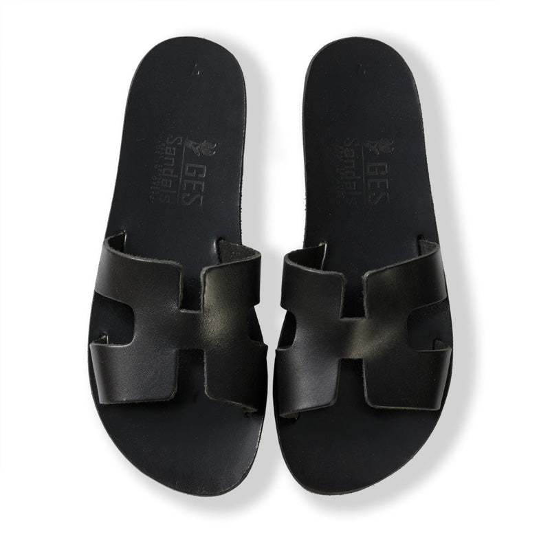 Handmade Greek Athena Ladies Sandals- Black