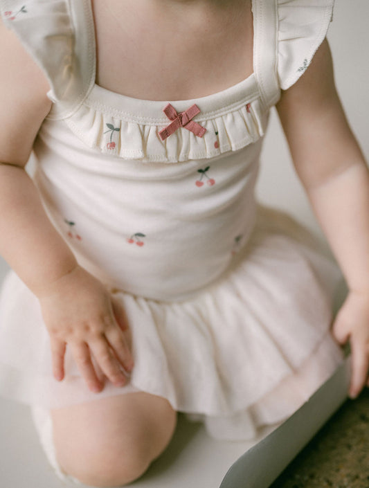 Aster and Oak  - Cherry Tutu Singlet Onesie