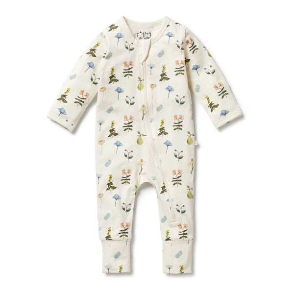 Wilson & Frenchy- Petit Garden Zipsuit with Feet