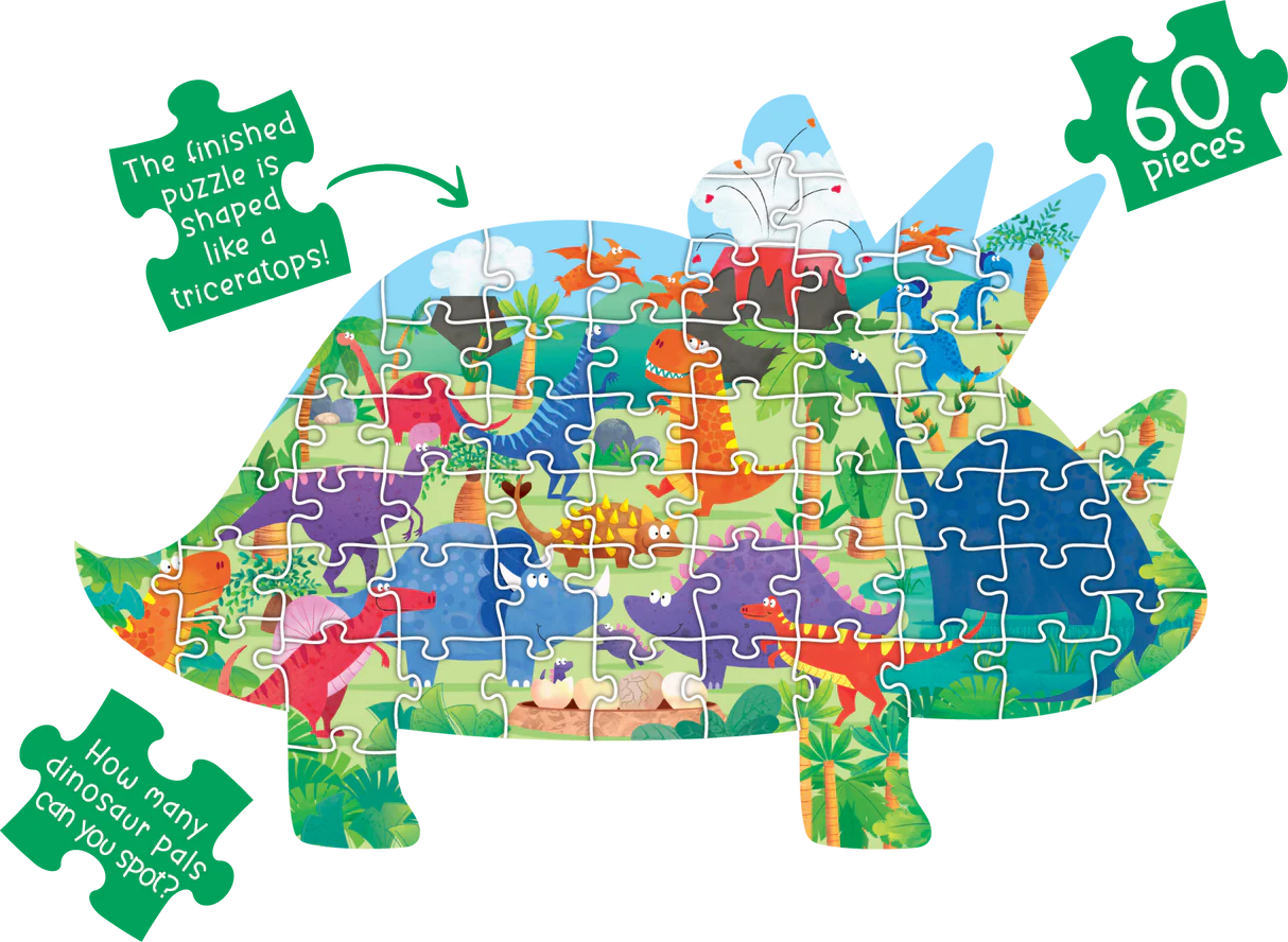 Learning Can Be Fun - Dinosaur Friends Shaped Floor Puzzle