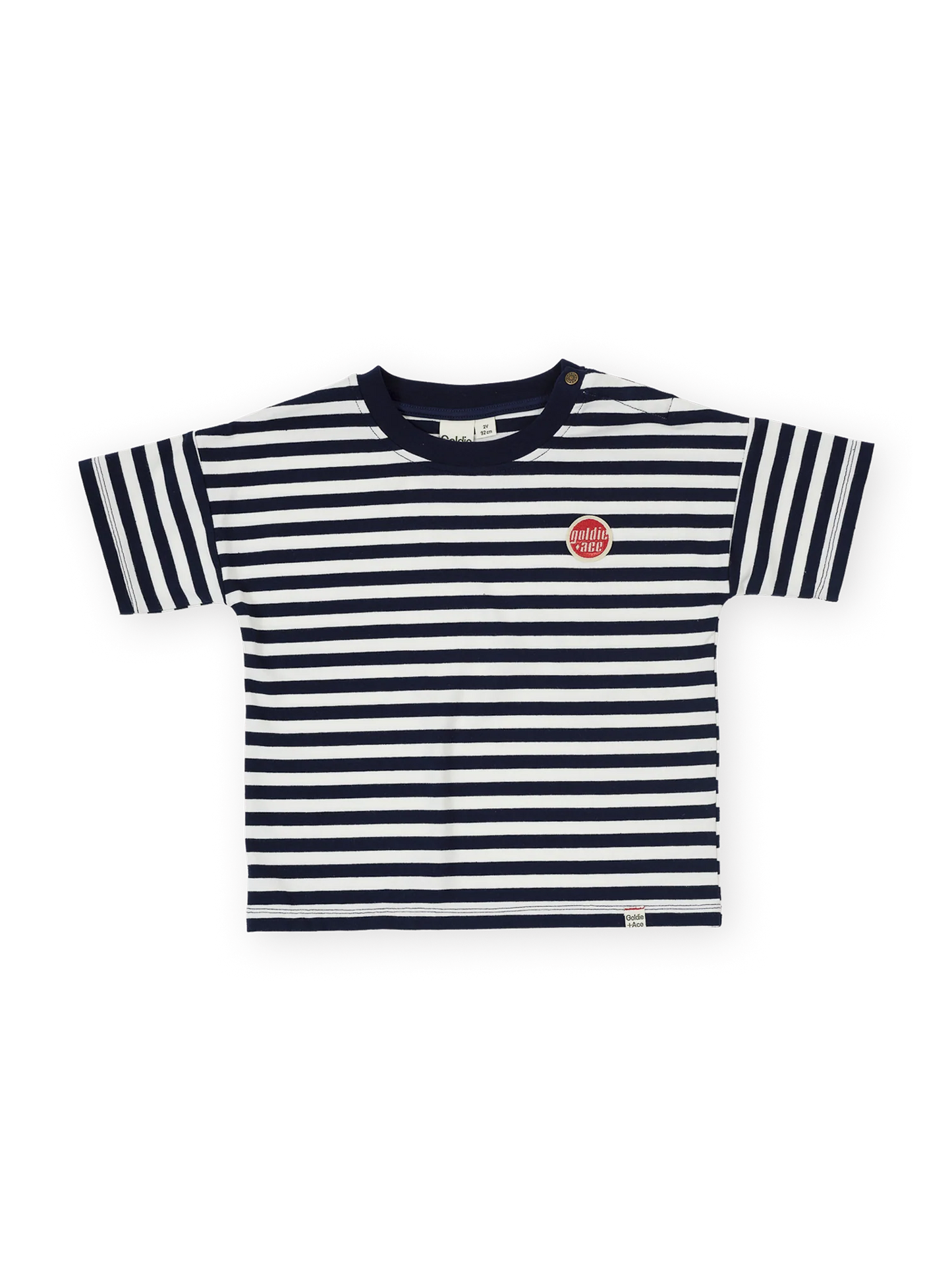 Goldie + Ace - Essential Stripe Logo T-Shirt Navy