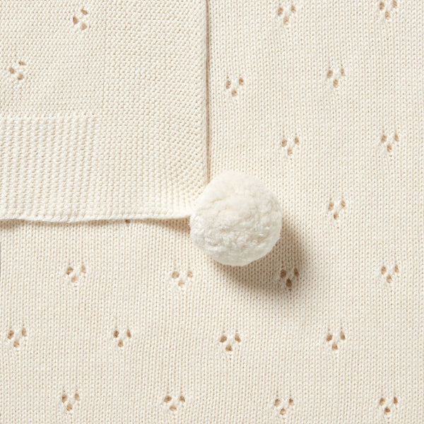 Wilson & Frenchy- Ecru Knitted Pointelle Blanket