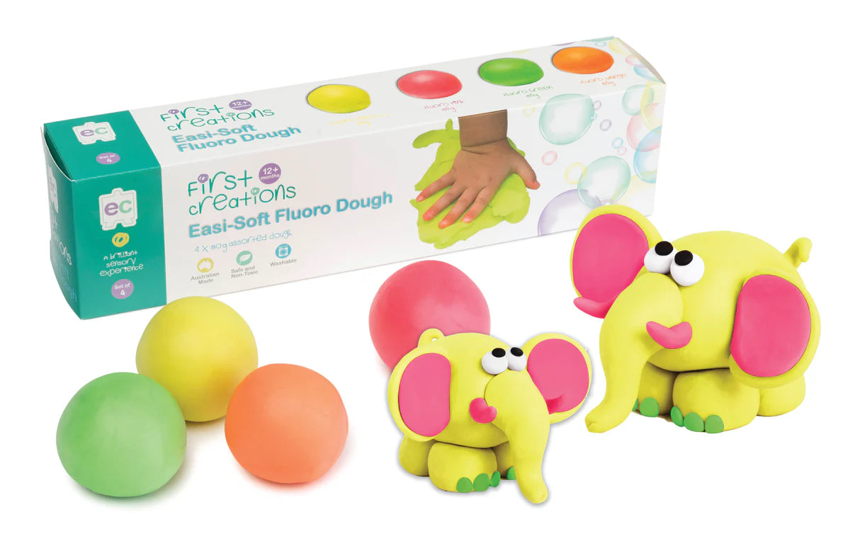 First Creations - Fluoro Easi-Soft Dough - Set of 4