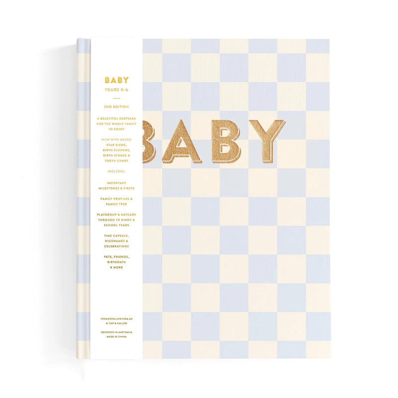 Fox & Fallow - Baby Book Blue Check