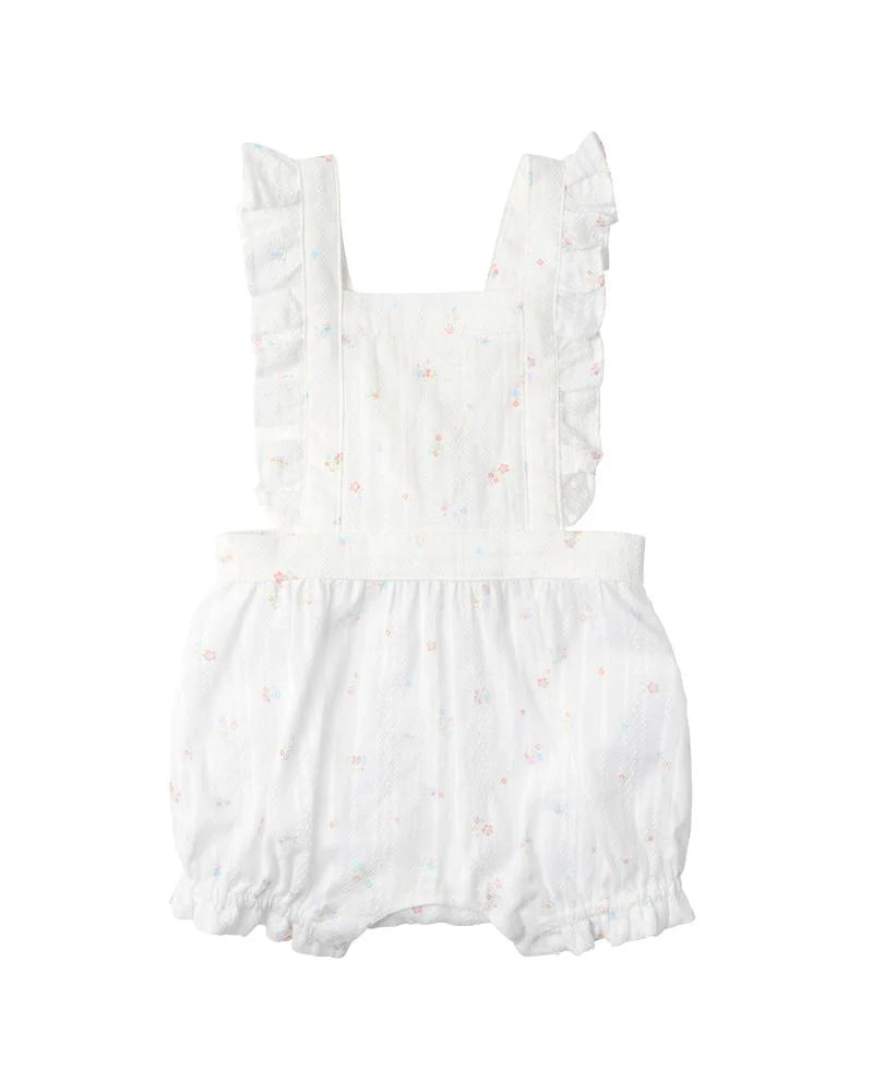 Bebe - Palm Cove Ditsy Print Frill Overall