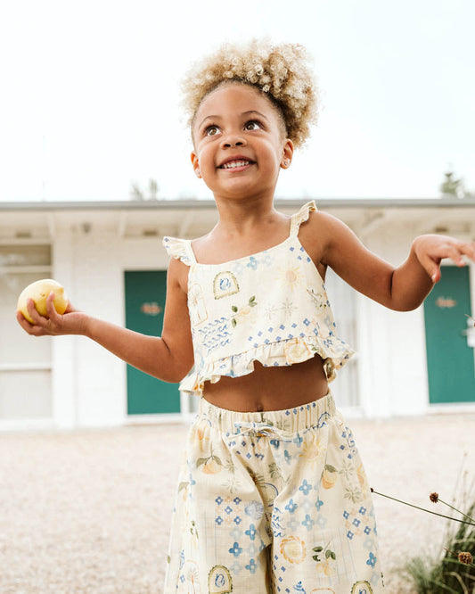 Minihaha - Piccolina Shirred Frill Top 1-7Y