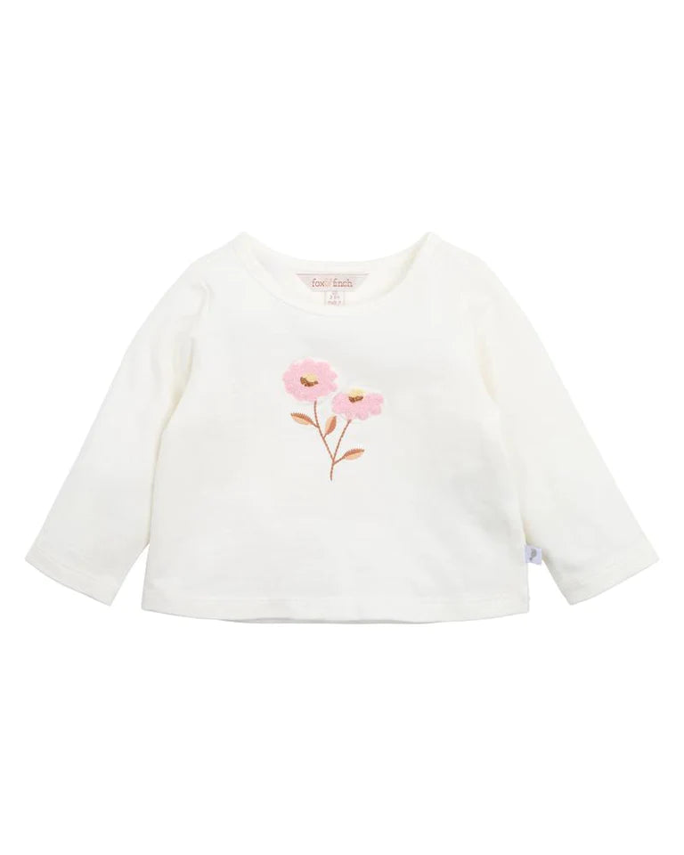 Fox & Finch- Cream Daisy Long Sleeve Tee