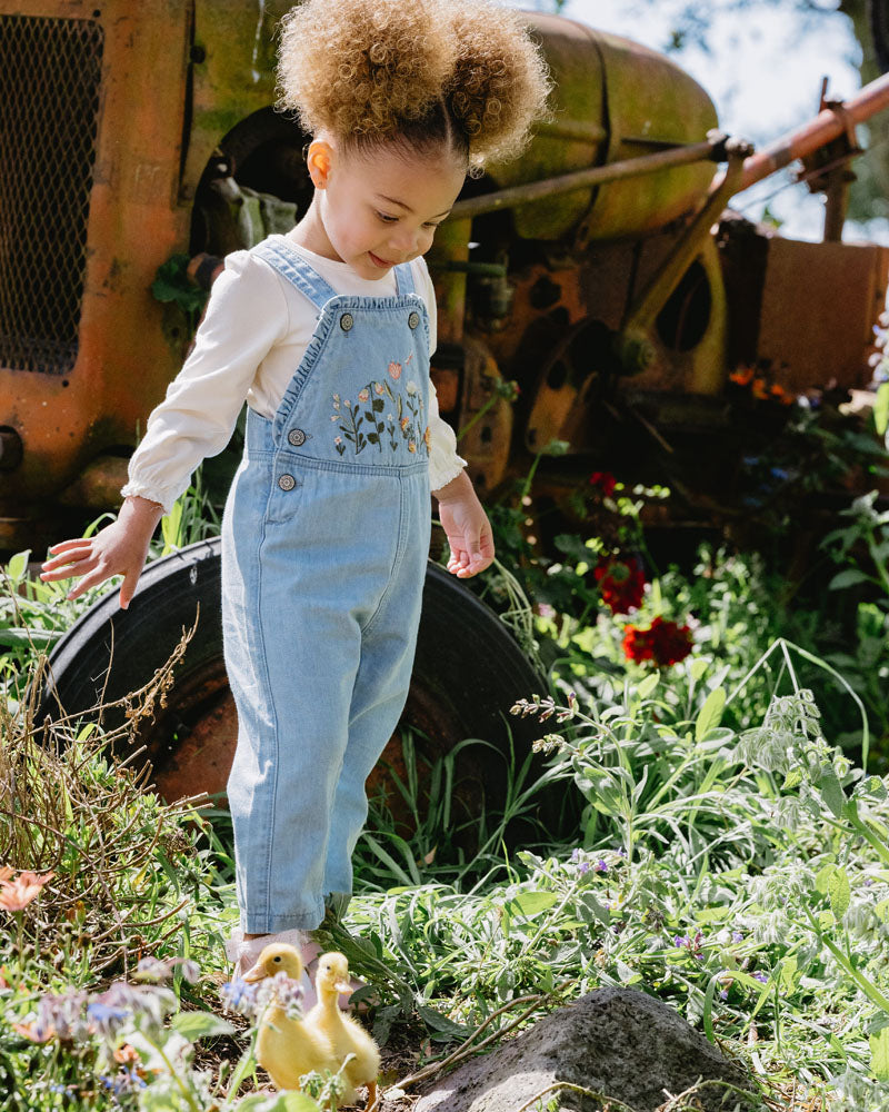 Fox & Finch - Botanica Embroidered Overalls