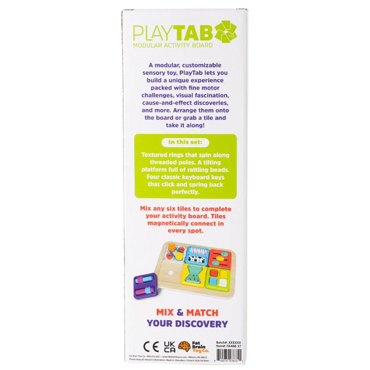 Fat Brain Toys PlayTab Tile Set 5 | Threads, Teeter Totter & Keyboard