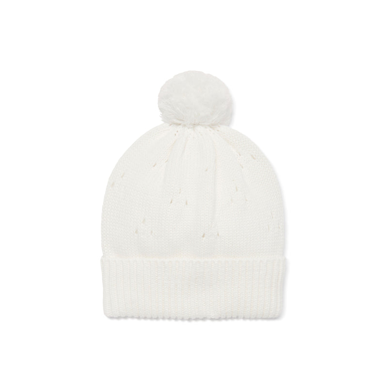 Aster and Oak - Ivory Pointelle Knit Beanie