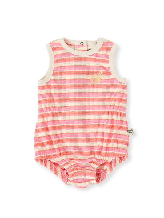 Goldie + Ace - Watermelon Stripe Bubble Romper