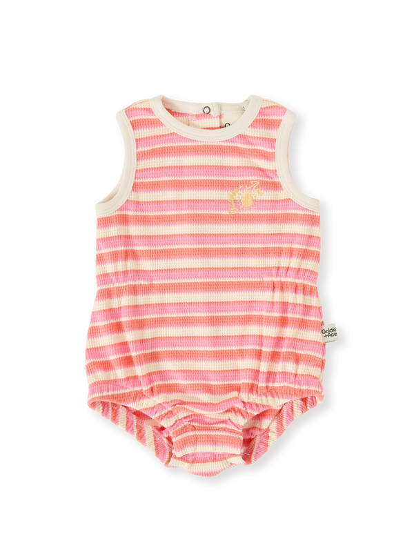 Goldie + Ace - Watermelon Stripe Bubble Romper