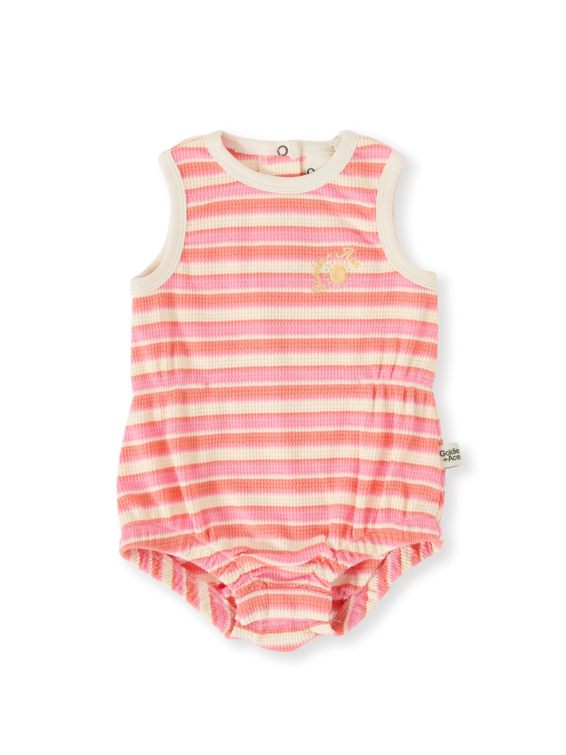 Goldie + Ace - Watermelon Stripe Bubble Romper
