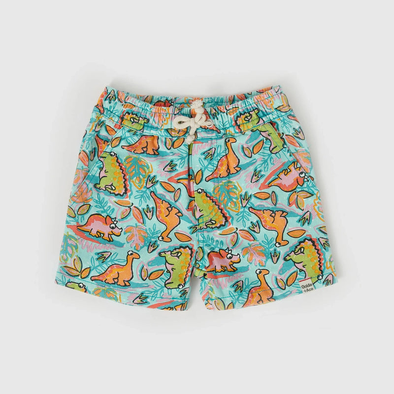 Goldie + Ace - Noah Dino Jungle Denim Shorts