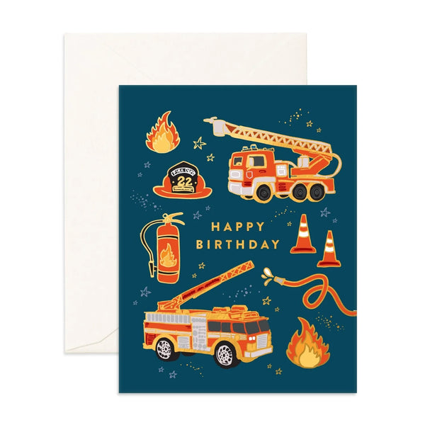 Fox & Fallow- Fire Trucks Greeting Card