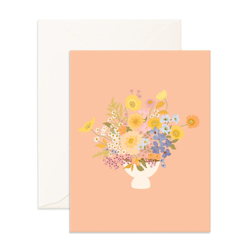 Fox & Fallow- Spring Bouquet Peach Greeting Card