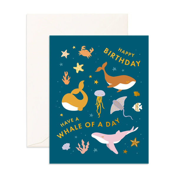 Fox & Fallow- Whale of a Day Greeting Card