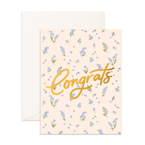 Fox & Fallow- Congrats Forget Me Not Greeting Card