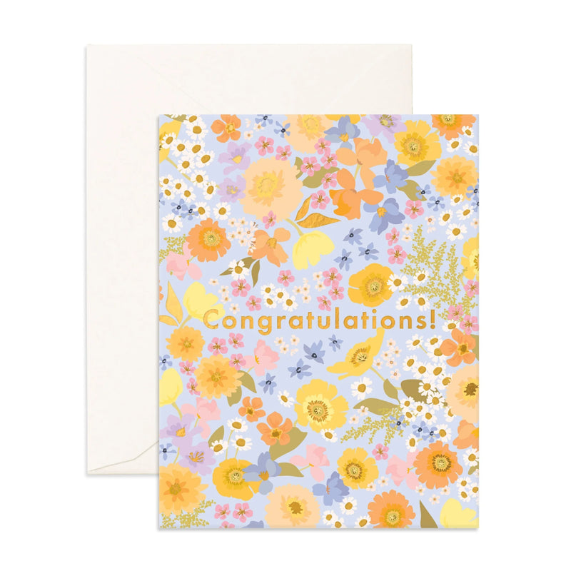 Fox & Fallow- Congratulations Floralscape Greeting Card