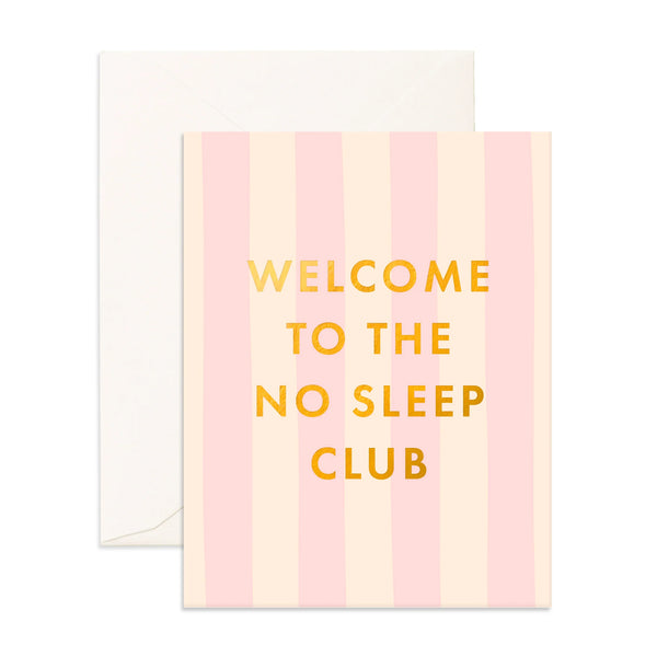 Fox & Fallow- No Sleep Club Peony Stripe Greeting Card