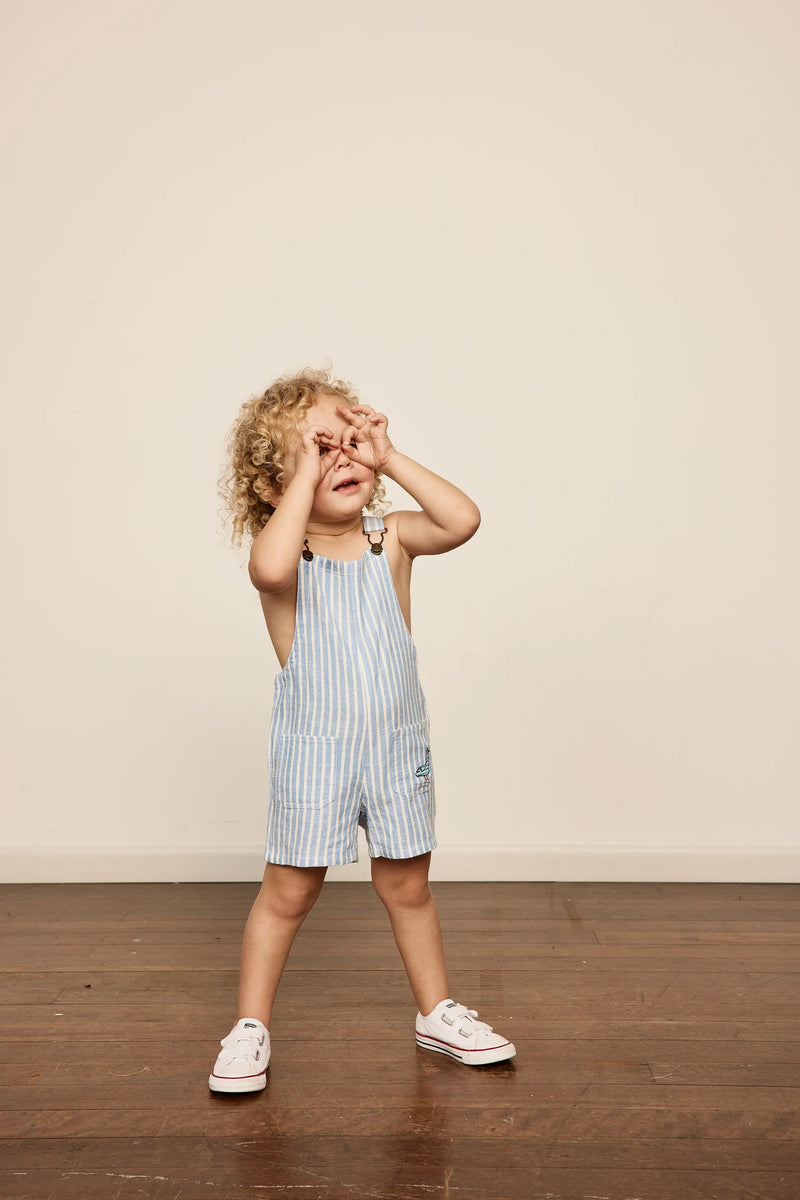 Goldie + Ace - Taylor Overalls - Blue Stripe