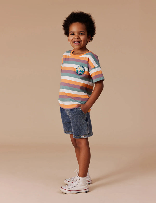 Goldie + Ace - Dino Valley Nostalgia Stripe T-Shirt