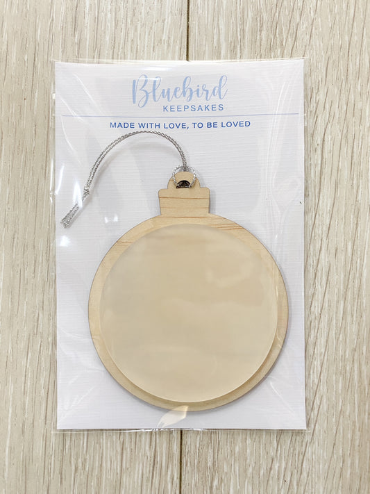 Bluebird Keepsakes - Bauble Wooden Christmas Ornament