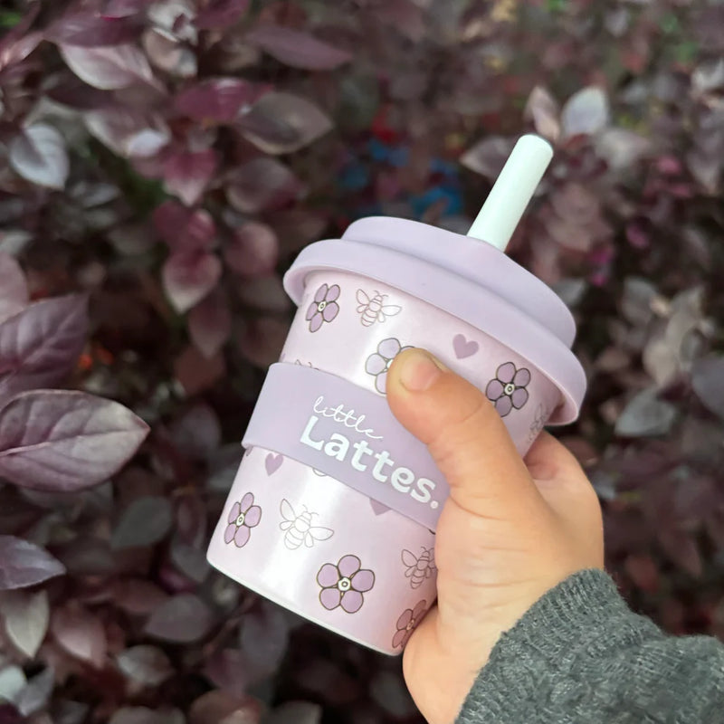 Little Lattes- Lilac Blooms Babycino Cup & Straw 120mL