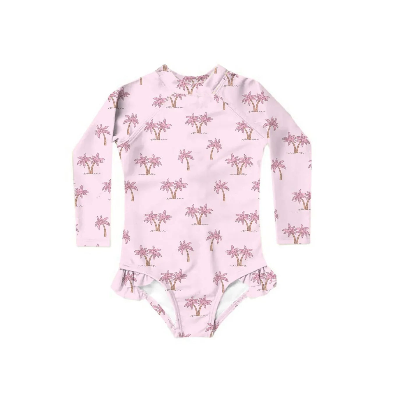 Confetti Kids - Pink Palms Swim Long Sleeve Zippy