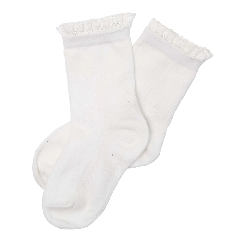 Designer Kidz - White Frilly Socks