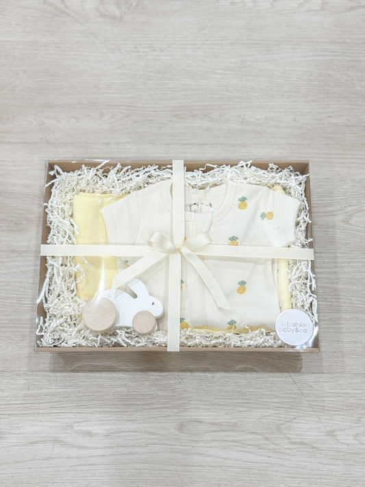 Yellow Gender Neutral Newborn Gift Box - Large