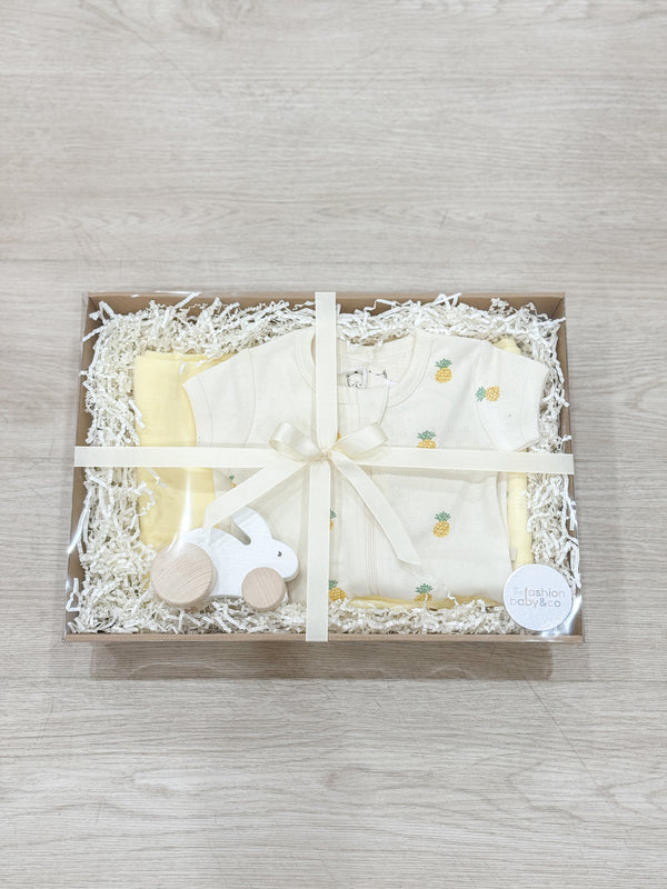 Yellow Gender Neutral Newborn Gift Box - Large