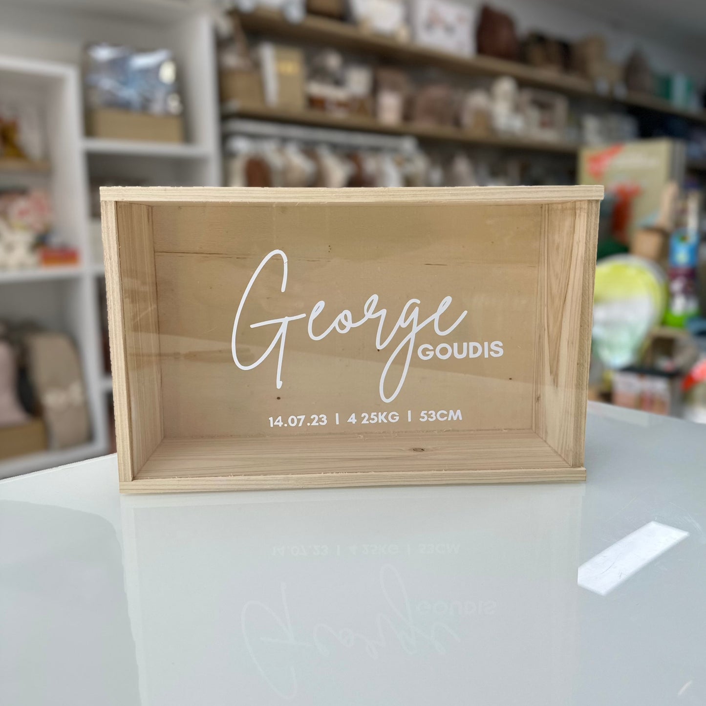 Wooden Keepsake Box with Perspex Lid