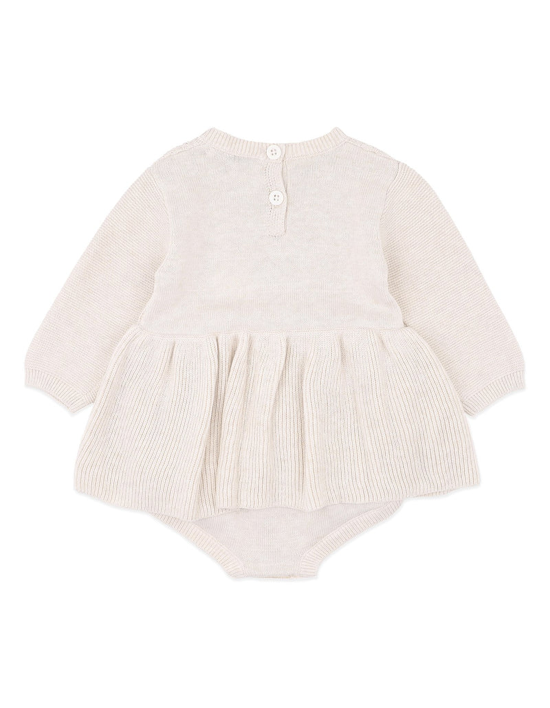 Bebe- Oat Marle Knitted Overlay Bodysuit