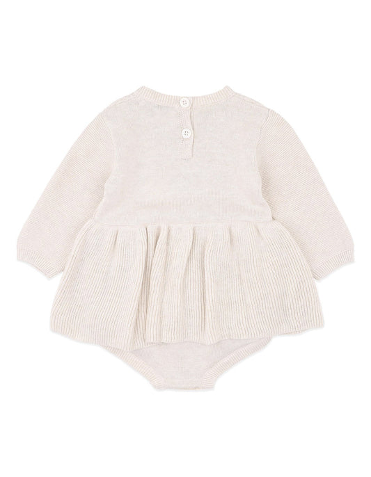 Bebe- Oat Marle Knitted Overlay Bodysuit