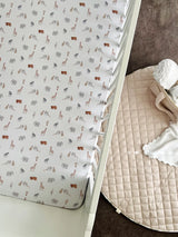 Cuddle Bug & Co - Fitted Cot Sheet Savanna Bebe' 