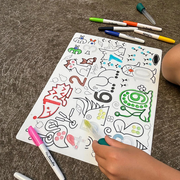 Hey Doodle- Silicone Sensory Mats- Wild Digits