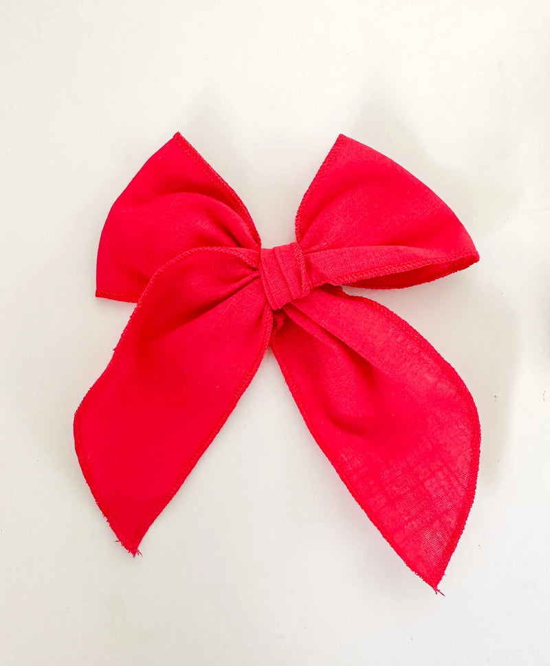 Light and Moon-Bright Red Fable Bow Alligator Clip