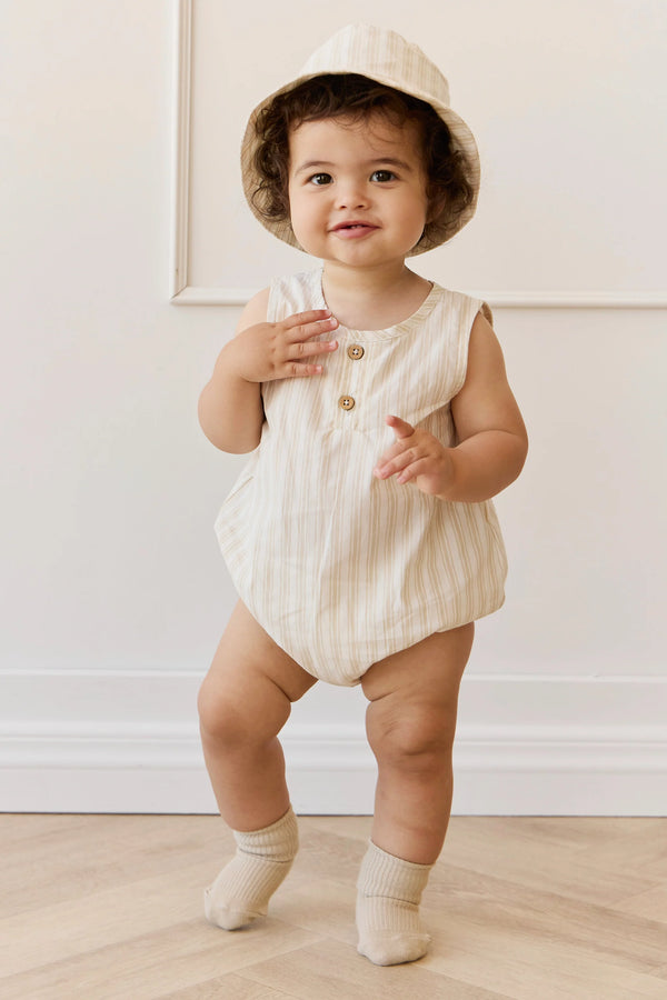 Jamie Kay - Organic Cotton Archie Playsuit - Variegated Stripe Foam
