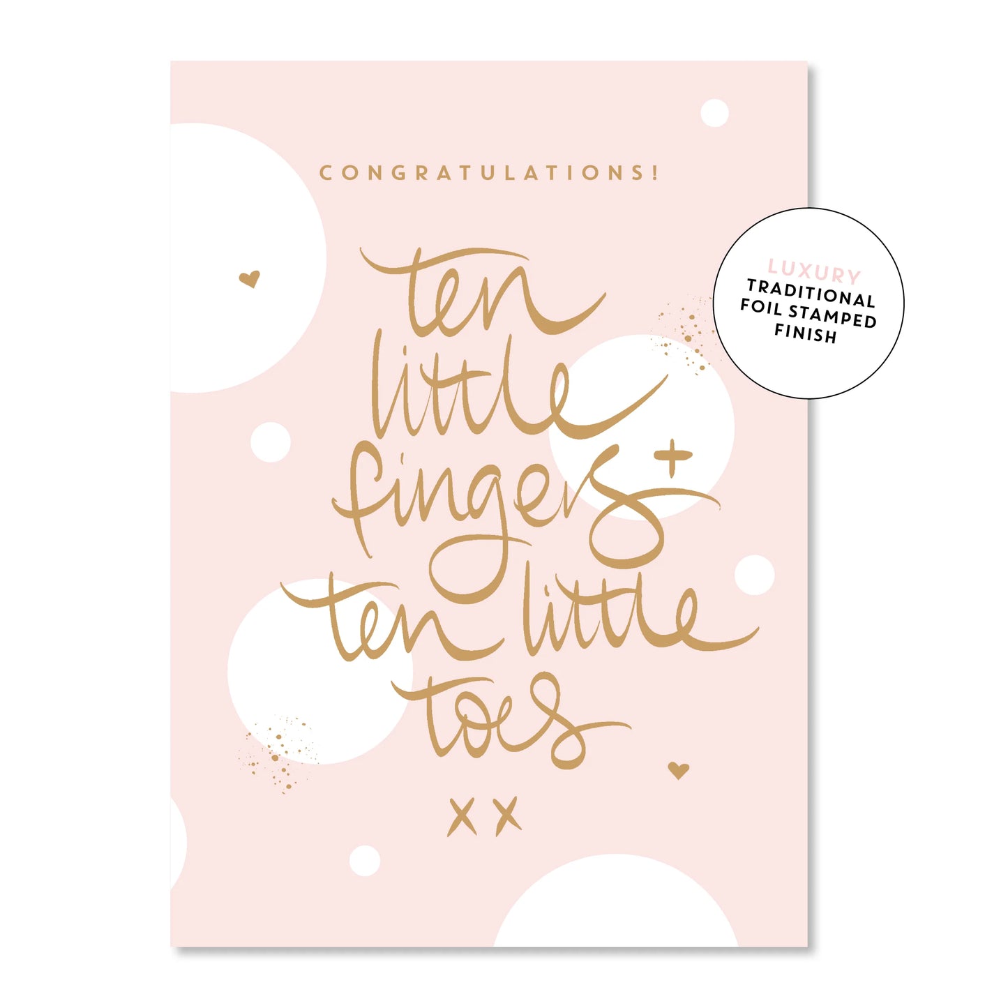 Just Smitten - Pink 10 Little Fingers 10 Little toes Greeting Card