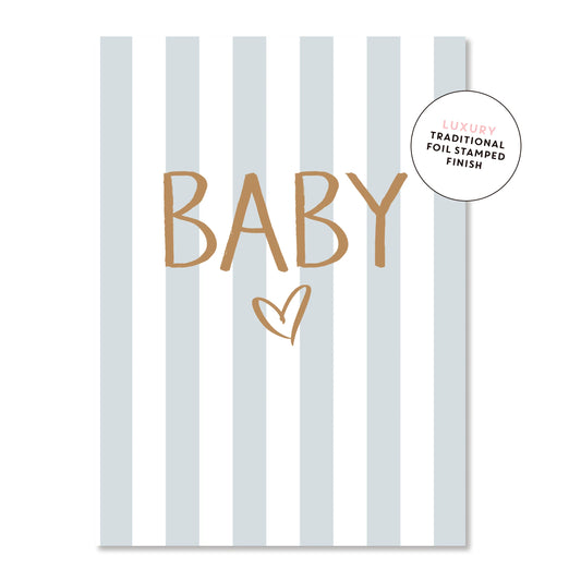 Just Smitten - Blue stripes with Baby on the middle card