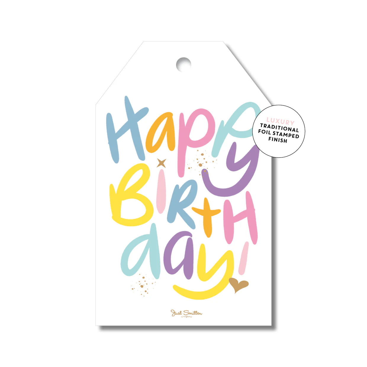 Just Smitten - Girl Sparkle birthday letters Gift Tag