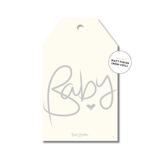 Just Smitten - Dove Baby Script Gift Tag