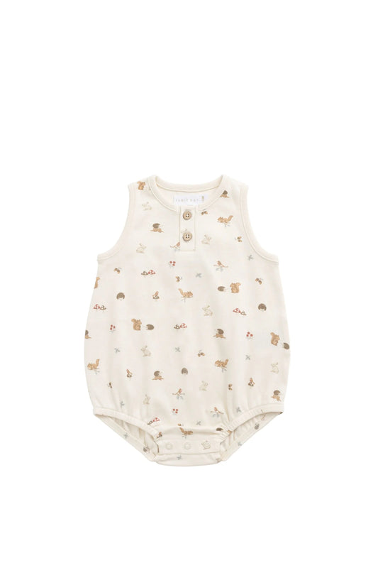 Jamie Kay - Organic Cotton Archie Playsuit - Forest Gathering
