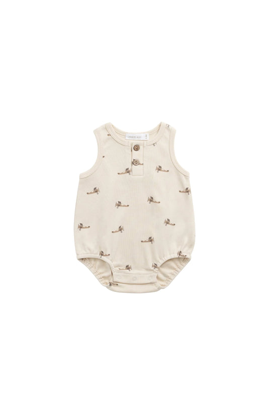 Jamie Kay - Pima Cotton Archie Playsuit - Fly High Vanilla Cream