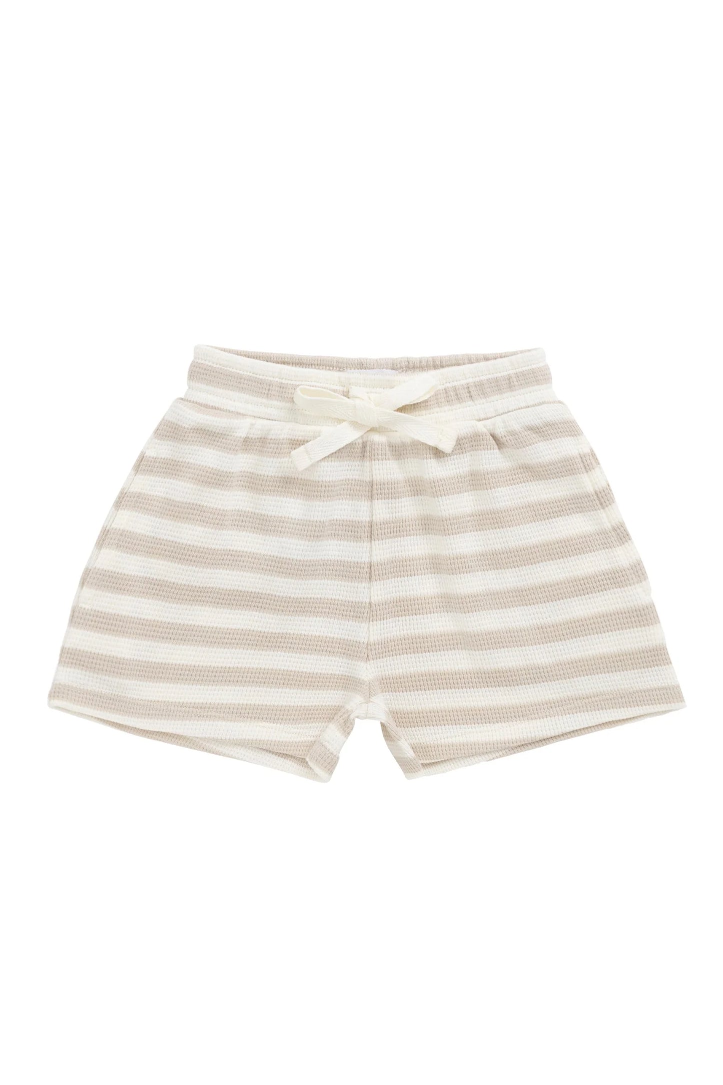 Jamie Kay - Organic Cotton Waffle Leith Short - Staple Stripe Oat/Cloud