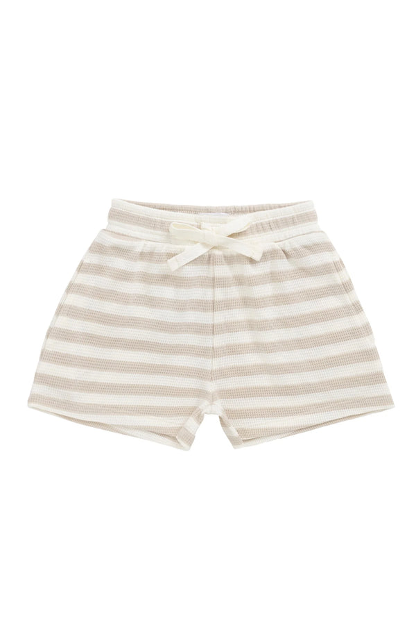 Jamie Kay - Organic Cotton Waffle Leith Short - Staple Stripe Oat/Cloud