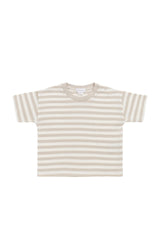 Jamie Kay - Organic Cotton Waffle Leith Tee - Staple Stripe Oat/Cloud
